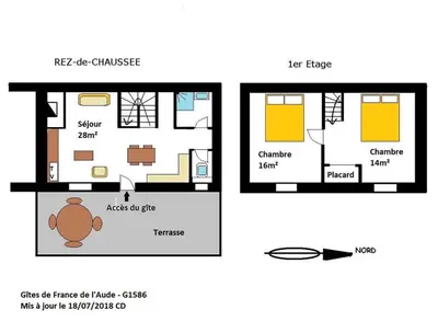 two views of a floor plan of a house at Domaine du coude in Saint-André-de-Roquelongue