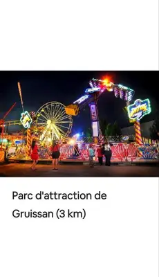 a ferris wheel at a carnival at night at Le clin d'oeil sur le port. in Gruissan