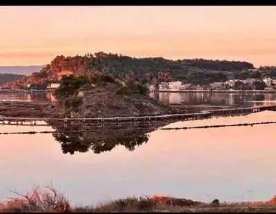 an island in the middle of a body of water at Gîte « domaine de l’oustal nau » in Peyriac-de-Mer