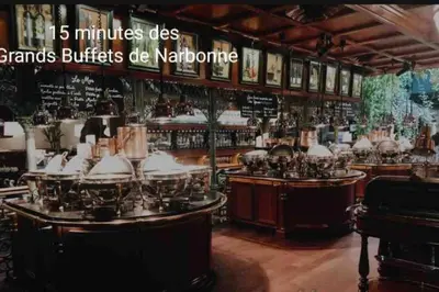 a store filled with lots of wine glasses at Gîte « domaine de l’oustal nau » in Peyriac-de-Mer