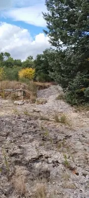 a rocky field with trees on the side of it at Villa Félines in Félines-Minervois