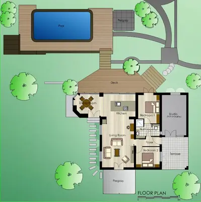 a floor plan of a house at Neuve Romantique in Montbrun-des-Corbières